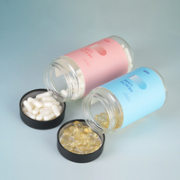 Flacon en verre de qualité alimentaire de 350 ml et 420 ml, bocal de stockage scellé pour capsules, mini flacon en verre portable pour l'emballage de capsules de soins de santé