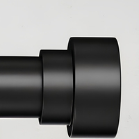 Tringle à rideau simple noire finition mate avec embouts pour fenêtre de salon