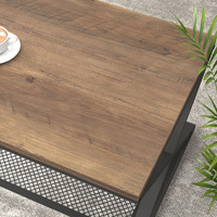 Table basse de luxe moderne 1.2m simple chêne rustique X-Foot en maille de fer les derniers meubles de salon de luxe pour un usage domestique