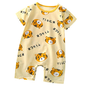 Mameluco de Verano para Bebé, Estilo Delgado, Body para Bebés y Niños Pequeños, Algodón, Cierre con Botones Ocultos, Estampado de Dibujos Animados, Manga Corta - Product Image 4