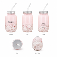Vente en gros de bocaux en PET transparent de 350 ml et 500 ml avec couvercle en aluminium, récipients pour boissons gazeuses, bière, jus de fruits, boissons froides, emballages à emporter
