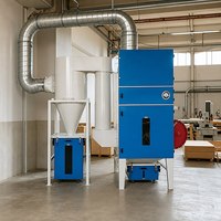Système de collecte de poussière CNC pour le travail du bois, Cyclone Pulse Dust Collector 15kW, nettoyage automatique par jet pulsé, haute performance