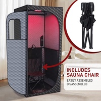 Tente de Sauna Infrarouge Lointain Portable d'Intérieur, Sauna Sec et Humide Pliable Individuel pour la Maison