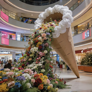 Decoración Floral <span class=keywords><strong>de</strong></span> FRP para Interiores y Exteriores, Estatua <span class=keywords><strong>de</strong></span> Arte Floral <span class=keywords><strong>de</strong></span> Fibra <span class=keywords><strong>de</strong></span> Vidrio Personalizada, Escultura Gigante <span class=keywords><strong>de</strong></span> Mano Sosteniendo una Flor - Product Image 3