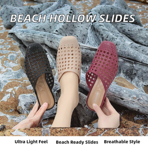 Sandalias Planas de PVC para Mujer, Ligeras, Antideslizantes, con Punta Cuadrada, para Playa, Verano, Primavera y Otoño - Product Image 2