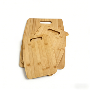 Ensemble de 3 planches à découper en bambou avec poignées pour les passionnés de préparation de <span class=keywords><strong>repas</strong></span> en famille, idéal pour la préparation de viandes, légumes et fruits - Product Image 2