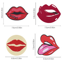 Pasties mammaires jetables sans couture sexy pour femmes transfrontalières Patch mamelon auto-adhésif Base noire accessoires intimes à lèvres rouges