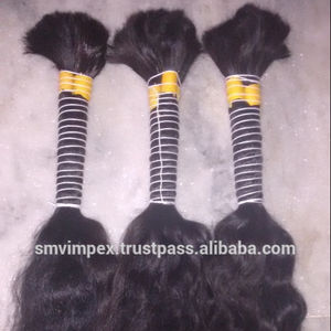 Pure virgin indian Raw hairs bulk <b>Natural</b> Silky Brown Hiars..Factory Price <b>Best</b> Quality Remy Indian Bulk Human Hair From India. - Product Image 3