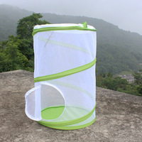 Enclos pour reptiles en fil d'acier écologique pliable, cage en maille pop-up avec fermeture à glissière, pour l'élevage de papillons et de chenilles, utilisation en extérieur