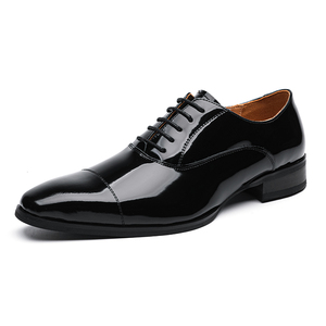 Zapatos de Vestir para Hombre, Estilo Británico, Oxford Formales para Negocios, Casuales, de Cuero Genuino, Hechos a Mano, con Cordones Abiertos, de Charol - Product Image 2