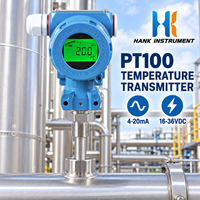 Transmitter Suhu Pt100 dengan Layar Digital 4-20mA Probe SS304 untuk Pemantauan Tangki dan Pipa