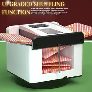 Mischiatore Automatico di <span class=keywords><strong>Carte</strong></span> a 2 Mazzi <span class=keywords><strong>con</strong></span> Rotazione a 360°, 4 Pulsanti per 1-2 Giocatori (Texas Hold'em/Phase 10/Rummy) - Product Image 2