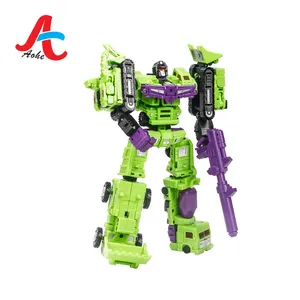 Оптовые продажи трансформатор игрушки комбайнер-Зеленая пластиковая машинка серии 6 в 1, комбинированная игрушка-робот для детей