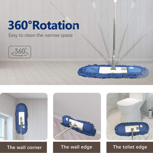 MSJ özel 360 derece dönen düz paspas basit ev temizlik için değiştirilebilir bez kafası ile çelik direk kat temizlik paspası - Product Image 3