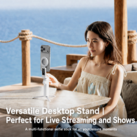 Nouveautés : Mini Perche à Selfie Magnétique Extensible et Pliable avec Télécommande Bluetooth Sans Fil pour Diffusion en Direct et Support Téléphone de Voyage