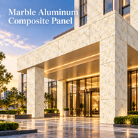 Panneau composite en aluminium marbré enduit de PE de 3 mm et 4 mm, 4x8 pieds, aspect pierre ivoire pour la décoration murale de salle de bain