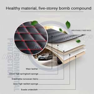 Cojín de Asiento de Coche de Cuero PU, Antideslizante, Universal, Negro/Rojo, para la Mayoría de los Coches, Camionetas y SUVs - Product Image 3