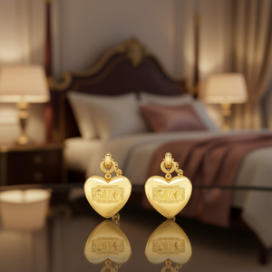 Orecchini pendenti a cuore in oro E2424 con incastonatura a castone in cristallo e strass per l'uso quotidiano di lusso da donna - Product Image 2