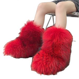 <span class=keywords><strong>Bottes</strong></span> d'hiver élégantes et confortables pour femmes, <span class=keywords><strong>bottes</strong></span> de neige de luxe en polyester doublées de fourrure, semelle épaisse antidérapante, bottines mi-mollet, couleurs unies - Product Image 4