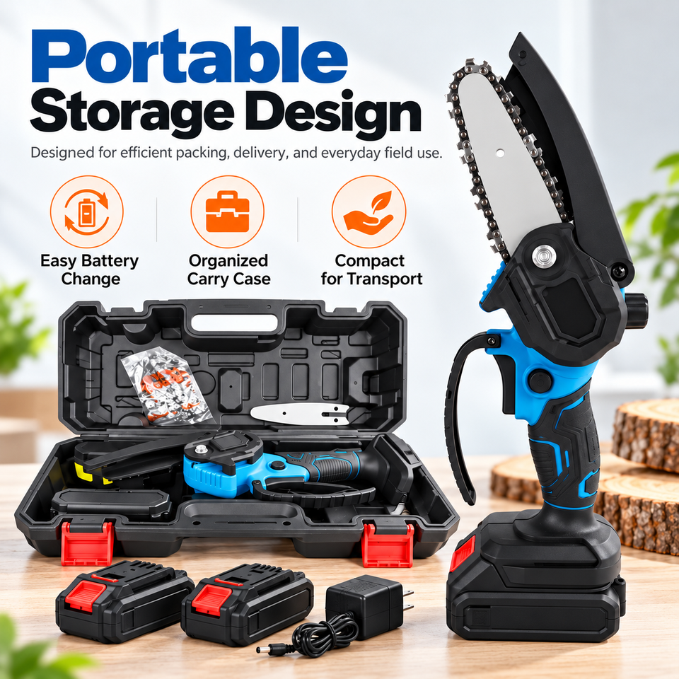 HJT Cordless Mini Chainsaw Set, Portable Rechargeable Handle, 4 6 8 ...
