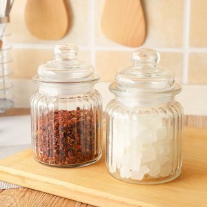 Wholesale 650ml 1350ml <strong>Rectangular</strong> Vertical-pattern <strong>Glass</strong> Storage Jars with <strong>Lids</strong>, Suitable for Nuts, Pickles, Snacks and Grains. - Product Image 6