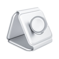 Support de charge sans fil magnétique pliable 3-en-1 portable avec charge rapide QC30 pour téléphone, montre, écouteurs et utilisation en voyage