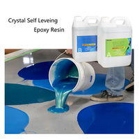 Résine époxy auto-nivelante à cristaux liquides Peinture pour sol facile à utiliser pour un revêtement antidérapant et imperméable sur les sols