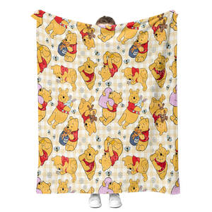 Couverture en flanelle ultra douce et légère de 50x60 pouces avec motif d'ours de dessin animé pour lit, canapé et fauteuil - Product Image 5