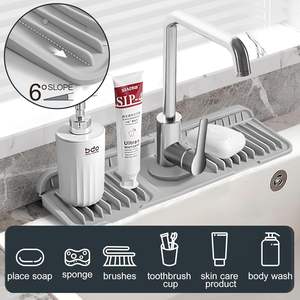 LEDUN 2025 3 colori rubinetto in Silicone stuoia di scarico <span class=keywords><strong>lavello</strong></span> da cucina paraspruzzi <span class=keywords><strong>lavello</strong></span> da cucina tappetino protettivo di scarico in Silicone esteso tappetino di scarico - Product Image 4