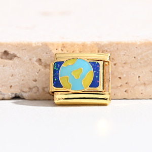 Italian Modular Bracelet Stainless Steel Charm Links Heart Flower Planet Design Unisex Gift Accessory - Product Image 2