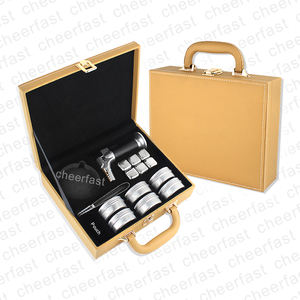 Barman Personnalisé Fumé 6 Sortes Différentes Saveurs Copeaux De Bois Cocktail Fumeur Kit Coffret Cadeau Cocktail Fumeur Kit Pu Cuir - Product Image 1