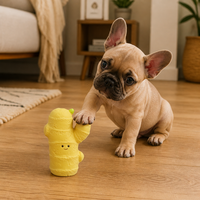 Jouet couineur pour chien en latex naturel, adorable jouet à mâcher pour chien en forme de gingembre, jouet de dentition souple pour chiots et chiens de petite et moyenne taille