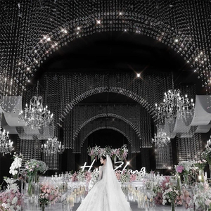 Hiện đại lớn pha lê nghệ thuật Led đám cưới Đèn chùm tùy chỉnh trang trí tiệc hội trường ánh sáng mặt dây chuyền thiết kế mới - Product Image 4