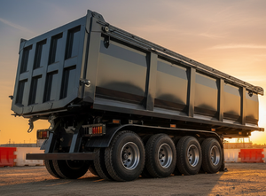 Semi-remorque benne basculante arrière en U de Chine, 4 essieux, 80 tonnes, pour le transport de sable, de pierre et de travaux de terrassement - Product Image 4