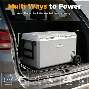 Congélateur solaire/électrique pour voiture de 40 L avec roues et poignée de traction -20°C de refroidissement profond pour le <span class=keywords><strong>camping</strong></span> en plein air et les voyages routiers - Product Image 4