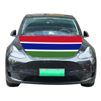 Drapeau national de couverture de capot de voiture de Gambie drapeau de couverture de moteur de voiture vente en gros de tissu élastique personnalisé vente directe d'usine
