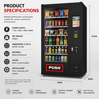 Distributeur automatique réfrigéré avec accepteur de pièces et de billets, retour de monnaie, pour snacks, boissons, commerce de détail
