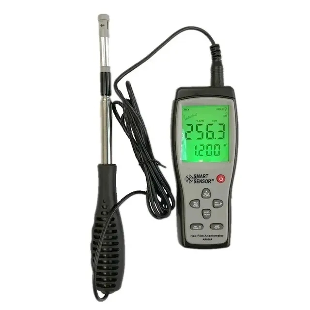 AR866A SMART SENSOR Portable Hot Wire Thermo-Anemometer Air Flow Tester Wind Speed Meter