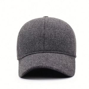 New Arrival Middle-aged Elderly Cold-Proof Winter Warm Baseball Cap Outdoor Casual Solid Color Earflap Design Sports <b>Hat</b> <b>for</b> Men - Product Image 3
