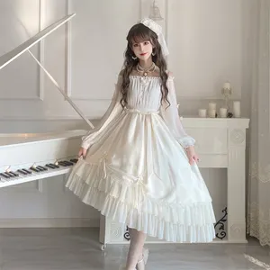 Summer Lolita White High Waist Princess Dress Girl Prom Dress Adult Prom Dress Wholesale