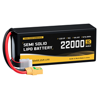 Meilleures ventes Batterie semi-solide haute qualité pour drone RC, 500 cycles, certifiée CE, 22000mAh 44.4V 12S1P, décharge continue 5C