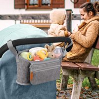 Organisateur universel pour poussette en polyester, sac à téléphone détachable pour poussettes Uppababy, Baby Jogger, Nuna, Doona, Britax