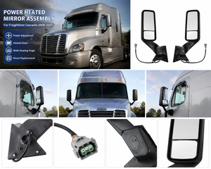Neuer JUNYI Cascadia LKW-Spiegel 2008-2014 Schwarz Fahrer- & Beifahrerseite Paar A22-69637-012 Hergestellt in China - Product Image 5