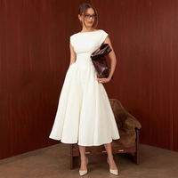 Robe de soirée élégante blanche pour femme, coupe trapèze, sans manches, plissée, taille haute, ajourée, sur mesure
