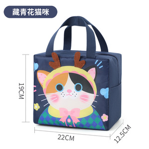 Boîte à lunch isolante pour étudiant Mignon dessin animé tridimensionnel Tissu Oxford Feuille d'aluminium épaissie Portable Durable pour les étudiants - Product Image 5