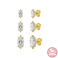 Boucles d'oreilles clous en moissanite trèfle de qualité supérieure, personnalisables avec logo, pour femmes, bijoux de marque pour mariage, vente en gros en petites séries