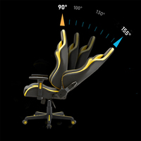 Chaise de jeu industrielle RGB pivotante à 360° avec appui-tête et accoudoirs réglables, base en aluminium, chaise de bureau de luxe Scorpion