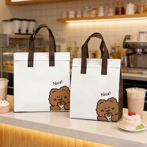 Bolsa Térmica Aislante Desechable de Tela No Tejida para Entrega Rápida de Alimentos, Comida para Llevar, Té con Leche, Bebidas, Almuerzo - Product Image 1