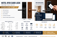 Serrure de porte RFID intelligente pour hôtel avec carte-clé et système de gestion du contrôle d'accès