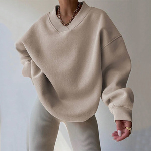 H5634 Produttore di Abbigliamento, <span class=keywords><strong>Felpe</strong></span> Personalizzate con Stampa e Ricamo, Vestibilità Ampia con Ampio Scollo a V, <span class=keywords><strong>Felpe</strong></span> di Lusso Discreti per <span class=keywords><strong>Uomo</strong></span> e Donna - Product Image 1